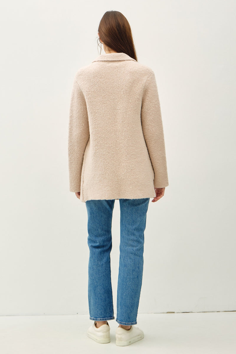 Be Cool Textured Double-Breasted Coat with Pockets - Brittney MADE