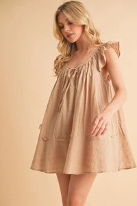Aemi+Co Ruffled Cap Sleeve Cotton Tunic Mini Dress - Brittney MADE