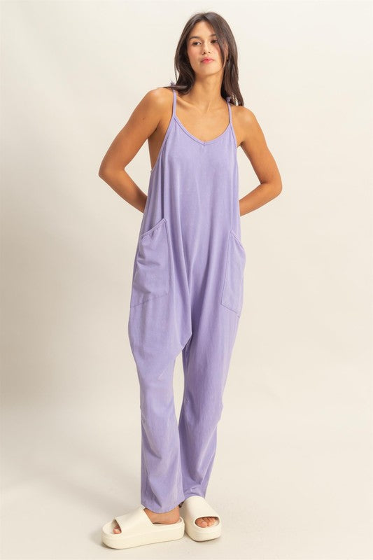 HYFVE Relaxed Fit Mineral Washed Overalls with Pockets - Brittney MADE
