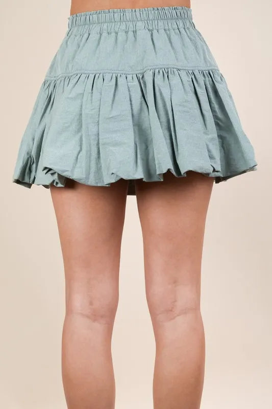 VERY J Bubble Mini Skirt with Inner Shorts - Brittney MADE