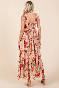 Mittoshop Layered Floral Sweetheart Neck Maxi Dress - Brittney MADE