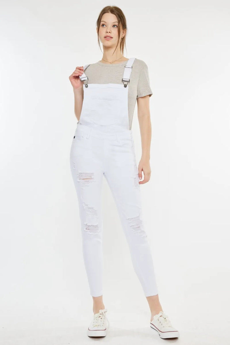 Kancan Distressed Skinny Denim Overalls - Brittney MADE