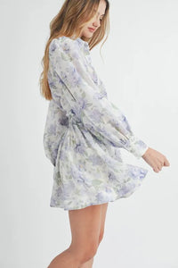 MABLE Floral Print Button Down Blouse and Mini Skirt Set - Brittney MADE