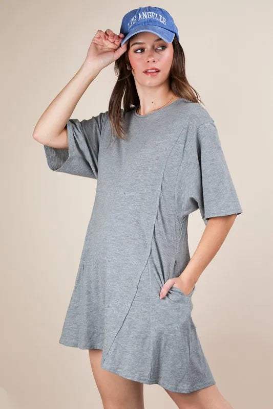VERY J Mineral Washed Oversized Knit Comfy Romper - Brittney MADE