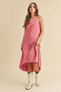 Aemi + Co High-Low Hem Scoop Neck Midi Tank Dress - Brittney MADE