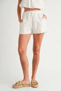 MABLE Eyelet Bubble Hem Sleeveless Top and Shorts Set - Brittney MADE