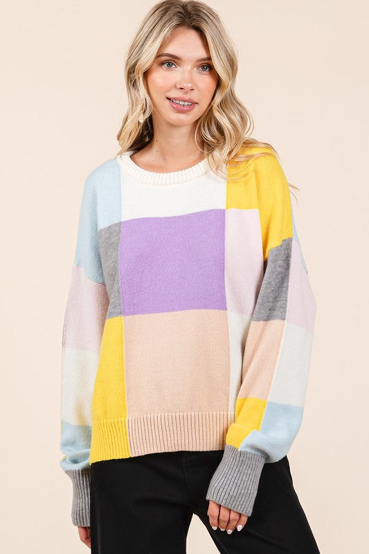 Mittoshop Color Block Round Neck Sweater - Brittney MADE