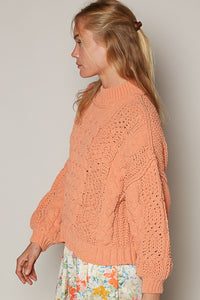 POL Mock Neck Cable Knit Sweater - Brittney MADE