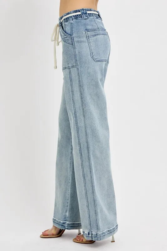 RISEN Full Size Straight Leg Jeans with Pockets Plus Size - Brittney MADE
