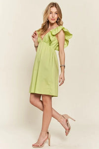 ADORA Smocked Back Ruffled Cap Sleeve Babydoll Dress - Brittney MADE