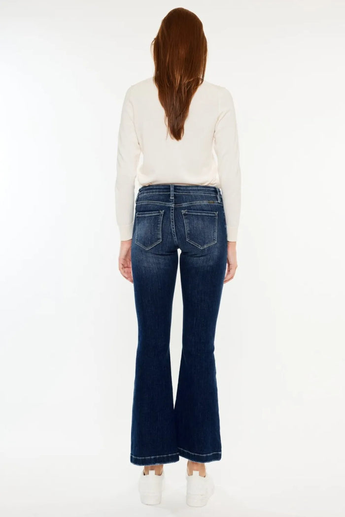 Kancan Mid Rise Button Fly Flare Jeans - Brittney MADE