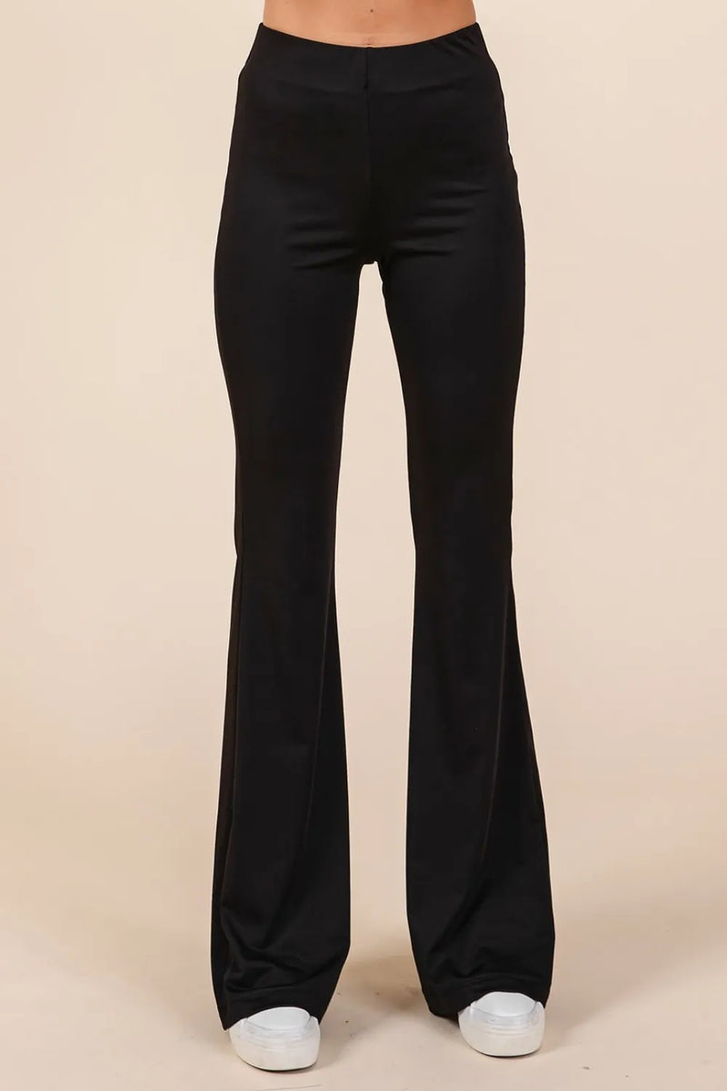 Mittoshop Stretchy Soft Elastic Waist Flare Pants - Brittney MADE