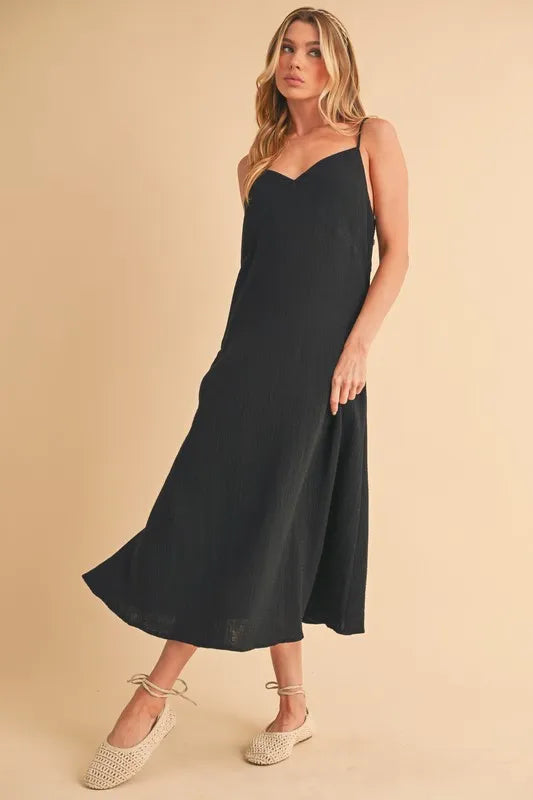 Aemi+Co Side Button Midi Cami Dress - Brittney MADE