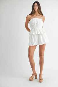 MABLE Floral Eyelet Lace Tube Top and Short Set - Brittney MADE