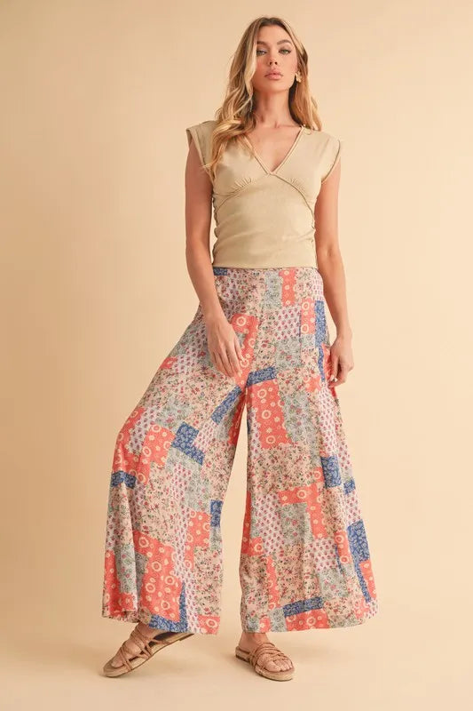 Aemi+Co Printed Wide Leg Pants - Brittney MADE