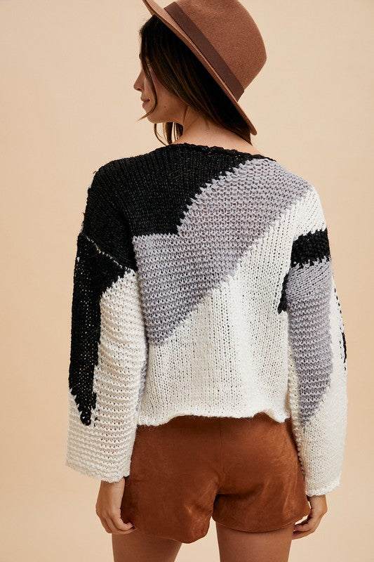 Annie Wear Color Block Drop Shoulder Sweater - Brittney MADE