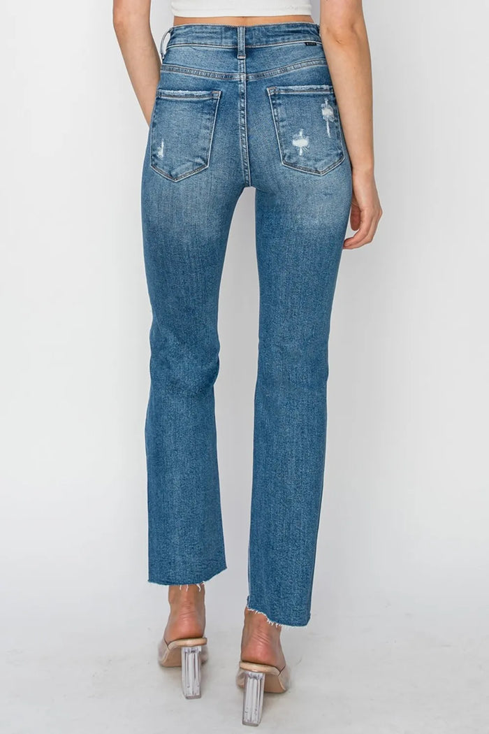 RISEN High Rise Distressed Ankle Jeans - Brittney MADE