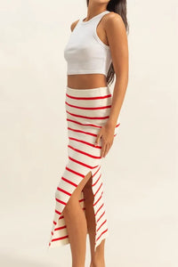 HYFVE Side Slit Striped Bodycon Sweater Skirt - Brittney MADE