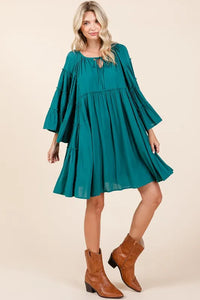 Mittoshop Frill Tie Neck Bell Sleeve Dress - Brittney MADE