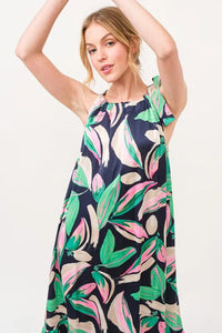 And The Why Botanical Printed Halterneck Tiered Maxi Dress - Brittney MADE