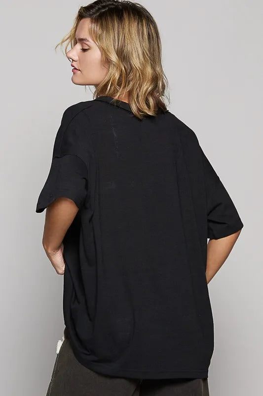 POL V-Neck Half Sleeve T-Shirt - Brittney MADE