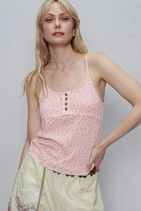 POL Floral Scoop Neck Adjustable Strap Cami - Brittney MADE