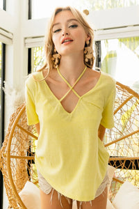 BiBi Tied Detail Short Sleeve T-Shirt - Brittney MADE