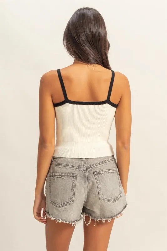 HYFVE Square Neck Ribbed Knit Cami - Brittney MADE