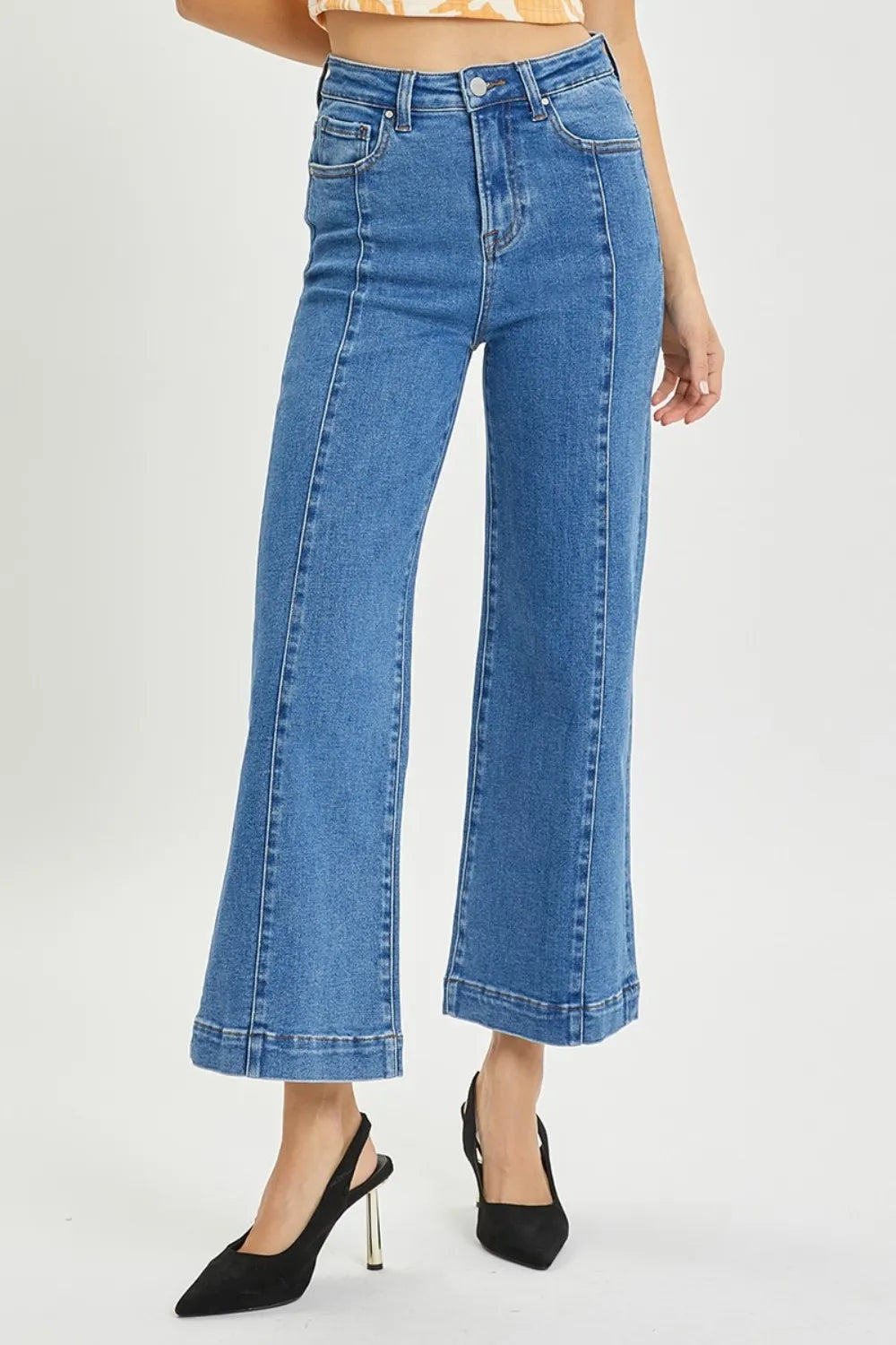 RISEN Full Size High Rise Wide Leg Jeans - Brittney MADE
