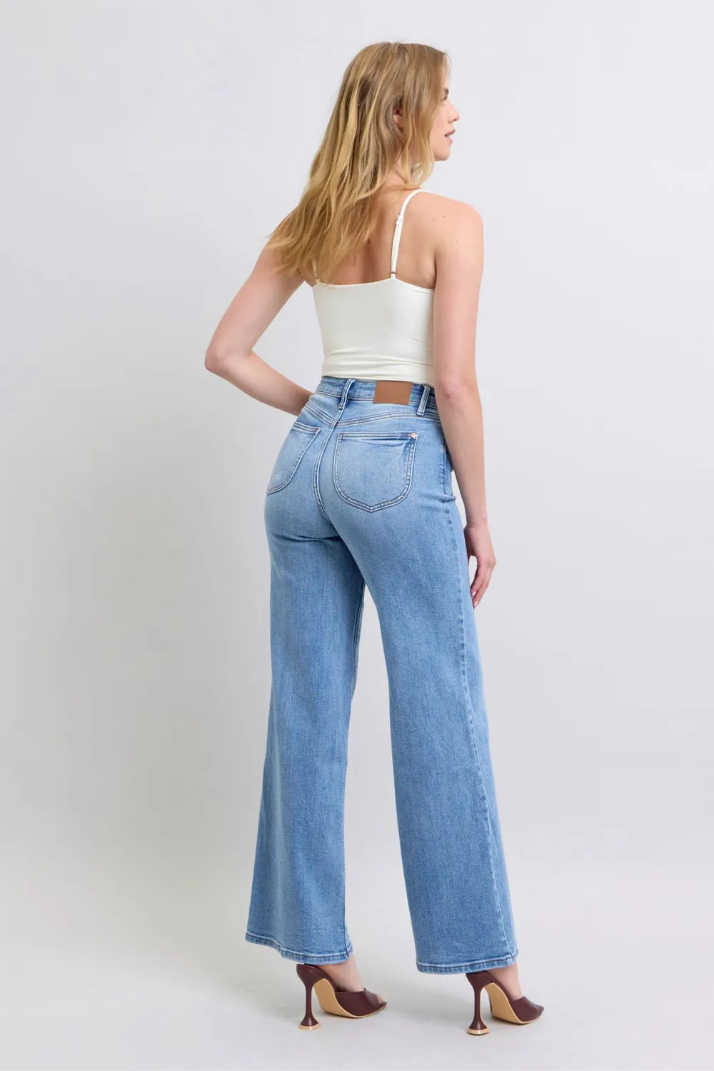 Judy Blue Full Size Wide Leg Jeans with Pockets - Brittney MADE