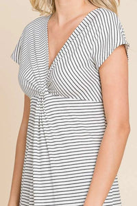 Culture Code Full Size Striped Twisted Detail Dress - Brittney MADE