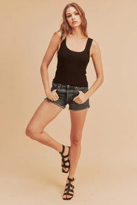 Aemi + Co Scoop Neck Wide Strap Knit Tank - Brittney MADE