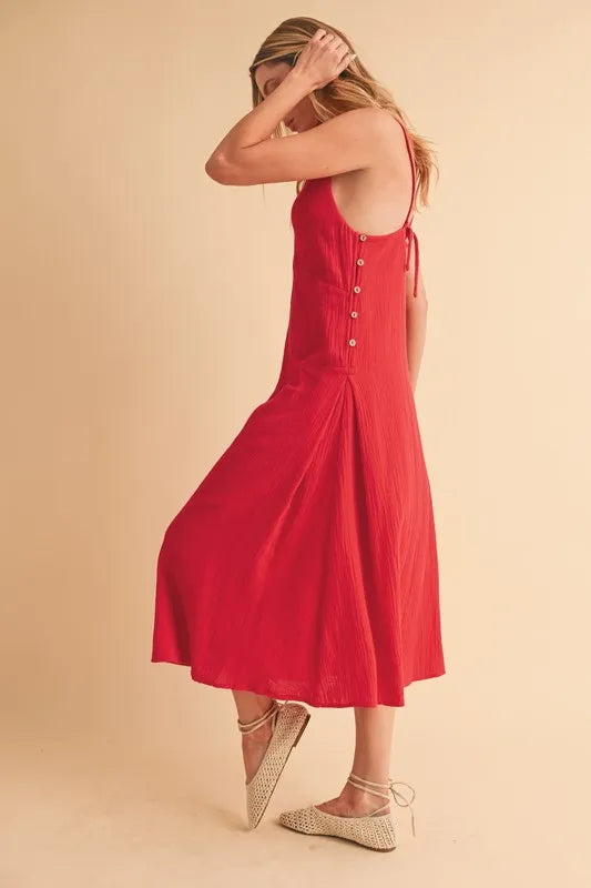 Aemi+Co Side Button Midi Cami Dress - Brittney MADE