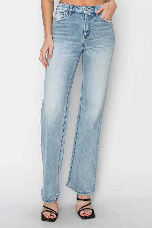 RISEN Full Size High Rise Straight Jeans Plus Size - Brittney MADE