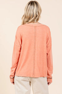 Mittoshop Mineral Wash Star Patch Long Sleeve T-Shirt - Brittney MADE