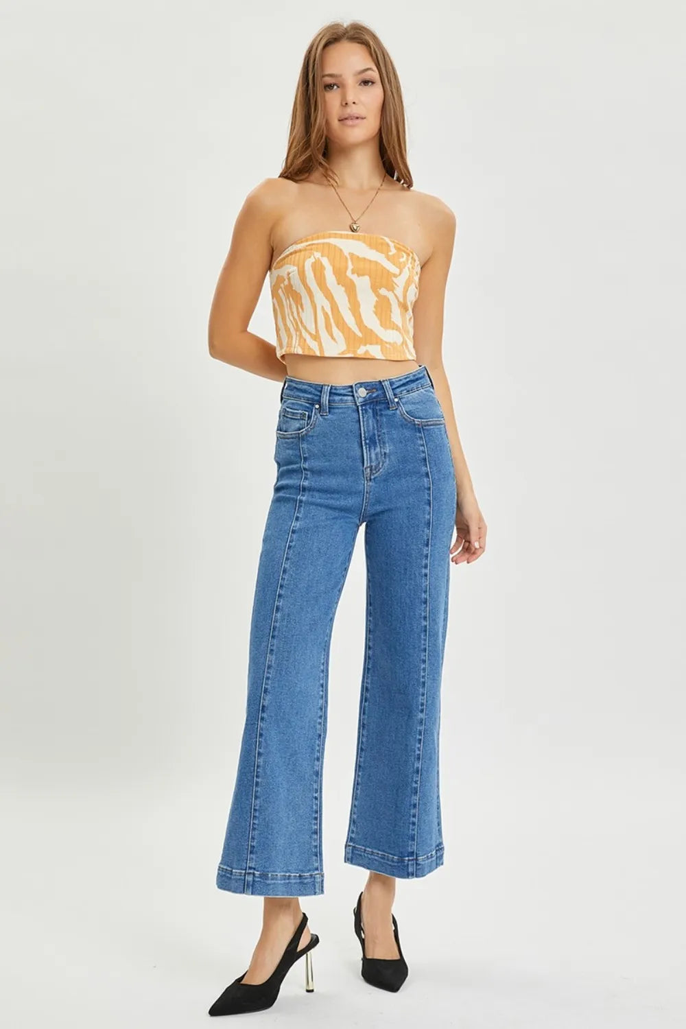 RISEN Full Size High Rise Wide Leg Jeans - Brittney MADE