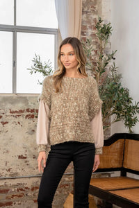 Sew In Love Full Size Fuzzy Long Sleeve Knit Top - Brittney MADE