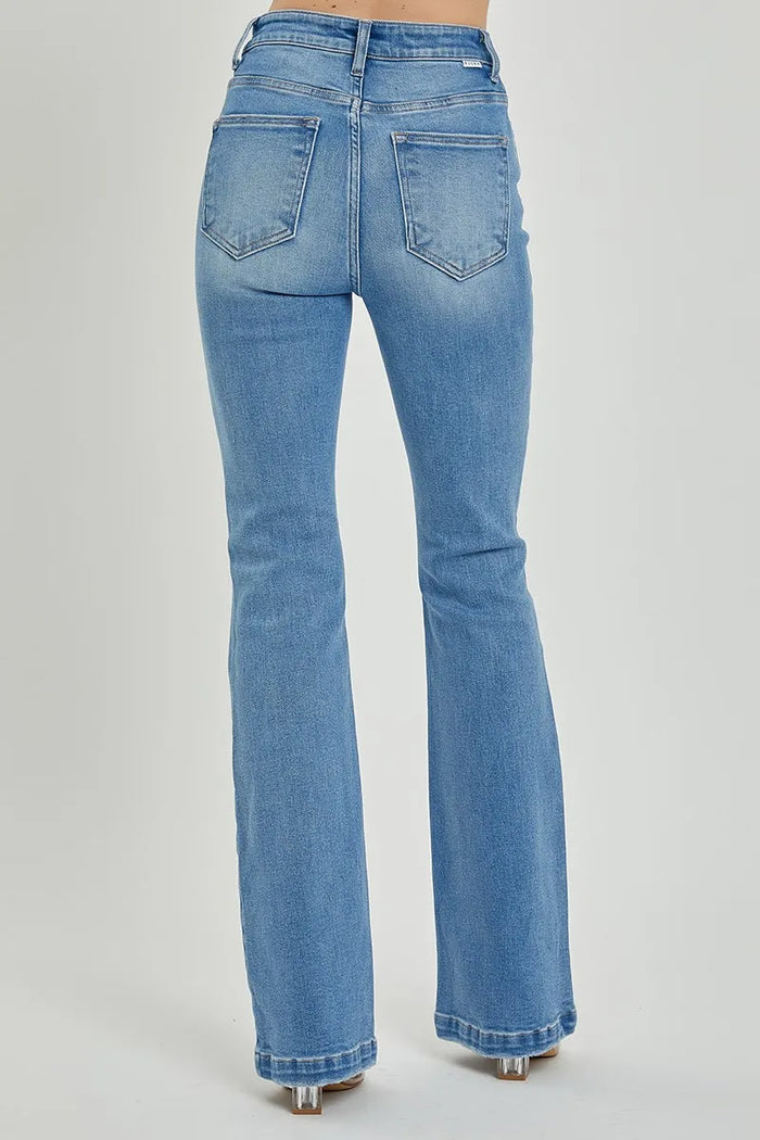RISEN Full Size High Rise Button Fly Bootcut Jeans - Brittney MADE