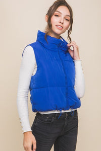 Love Tree Zip Up Cropped Contrast Reversible Vest - Brittney MADE