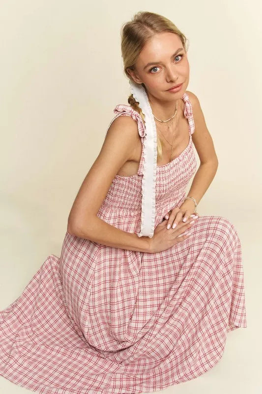 Davi & Dani Smocked Sleeveless Maxi Cami Dress - Brittney MADE