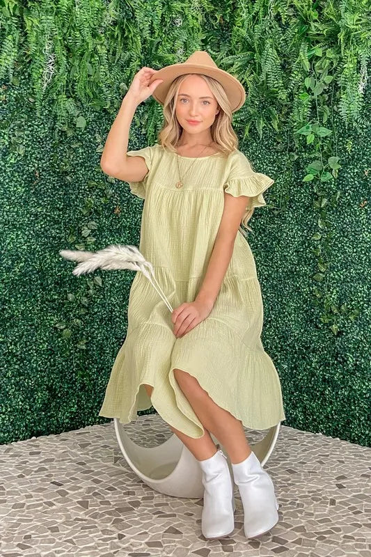 And The Why Cotton Gauze Baby Doll Casual Dress - Brittney MADE