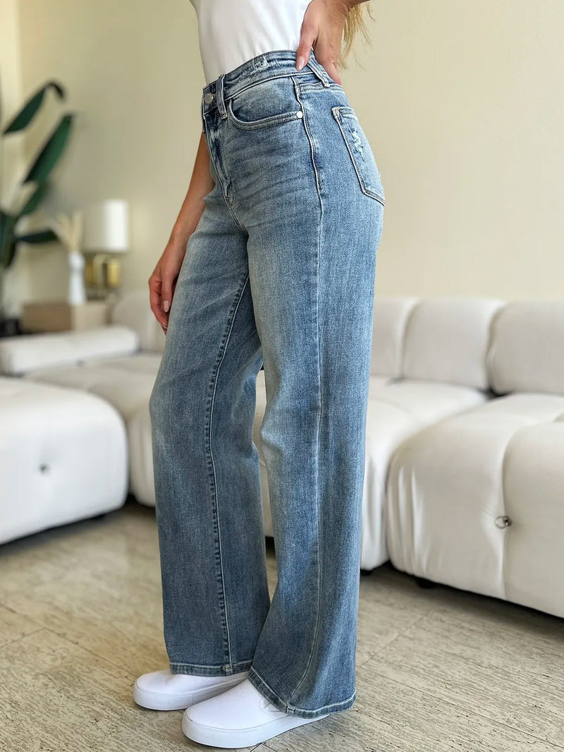 Judy Blue Full Size High Waist Straight Jeans - Brittney MADE