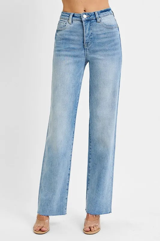 RISEN Tummy Control Rise Straight Jeans - Brittney MADE