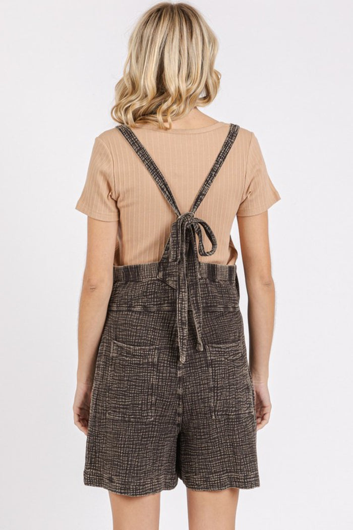 Mittoshop Textured Knotted Wide Strap Overalls - Brittney MADE