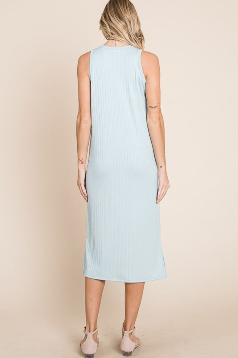 BOMBOM Ribbed Knit Sleeveless Midi Dress - Brittney MADE