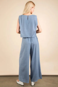 VERY J Solid Woven Top & Pants Set - Brittney MADE