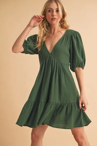 Aemi+Co Tied Back Ruffled Short Sleeve Mini Dress - Brittney MADE