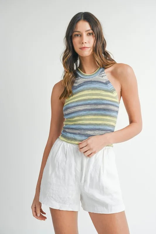 MABLE Space Dye Grecian Neck Knit Cami - Brittney MADE