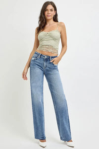 RISEN Full Size High Rise Straight Leg Jeans with Pockets - Brittney MADE