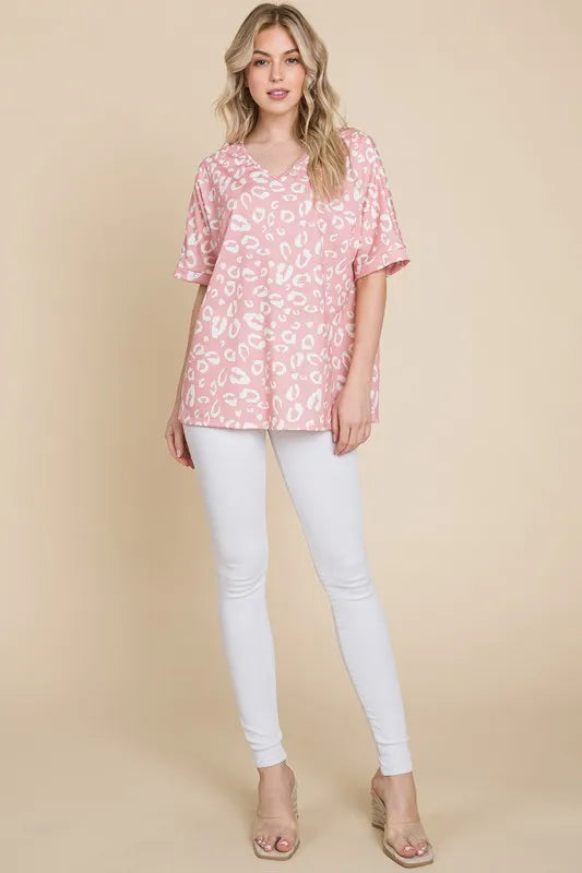 BOMBOM Loose Fit Animal Print Soft Knit Top - Brittney MADE